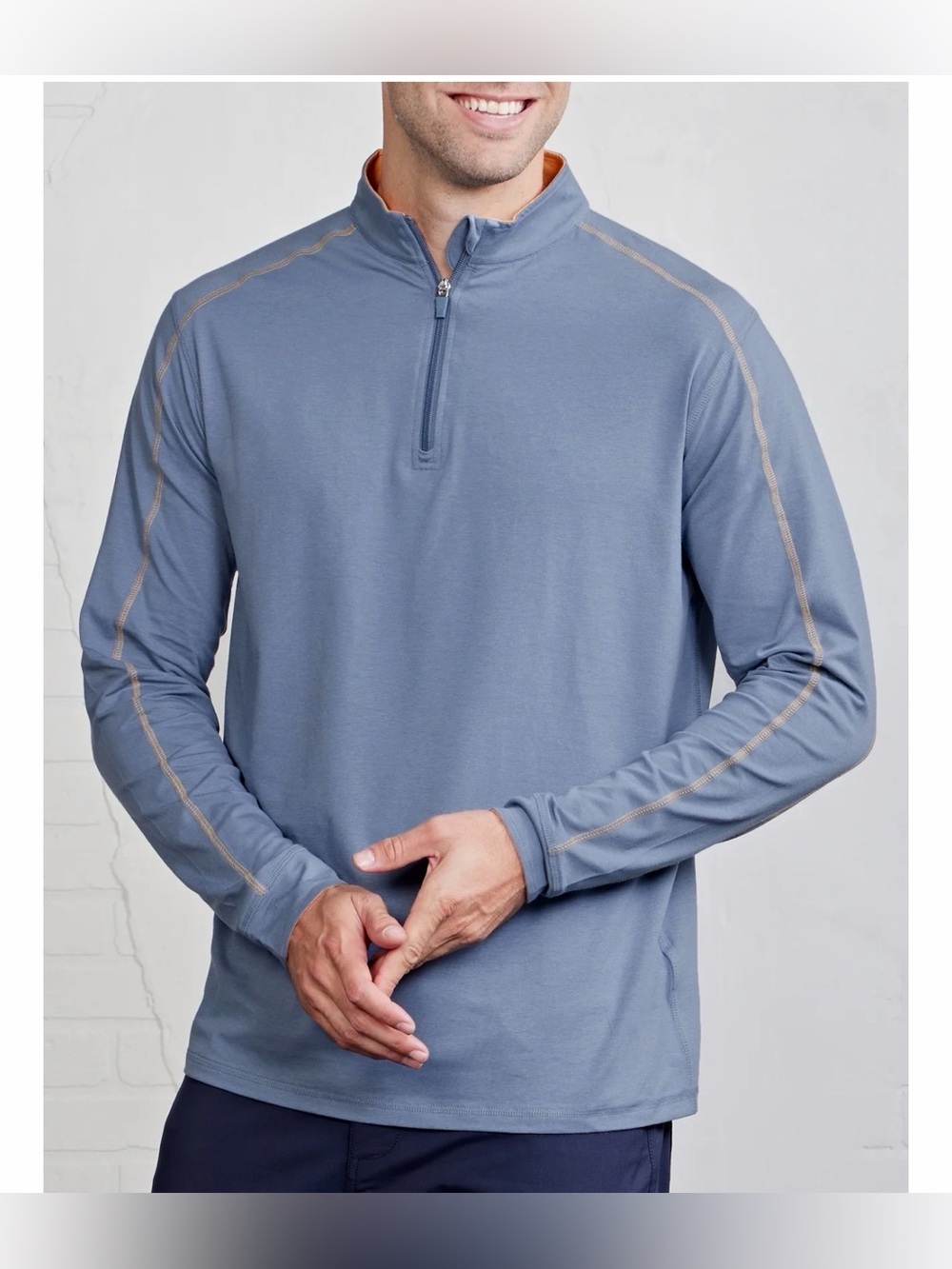 Tasc Carrollton Lightweight Men's Slate Blue Quarter-Zip Performance Pullover L